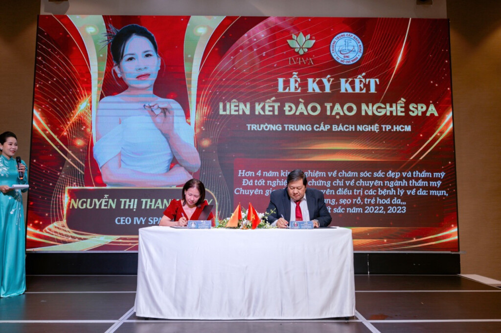 ky ket lien ket dao tao nghe spa giua thuong hieu iviva va truong trung cap bach nghe tp hcm buoc tien moi trong nganh cham soc sac dep