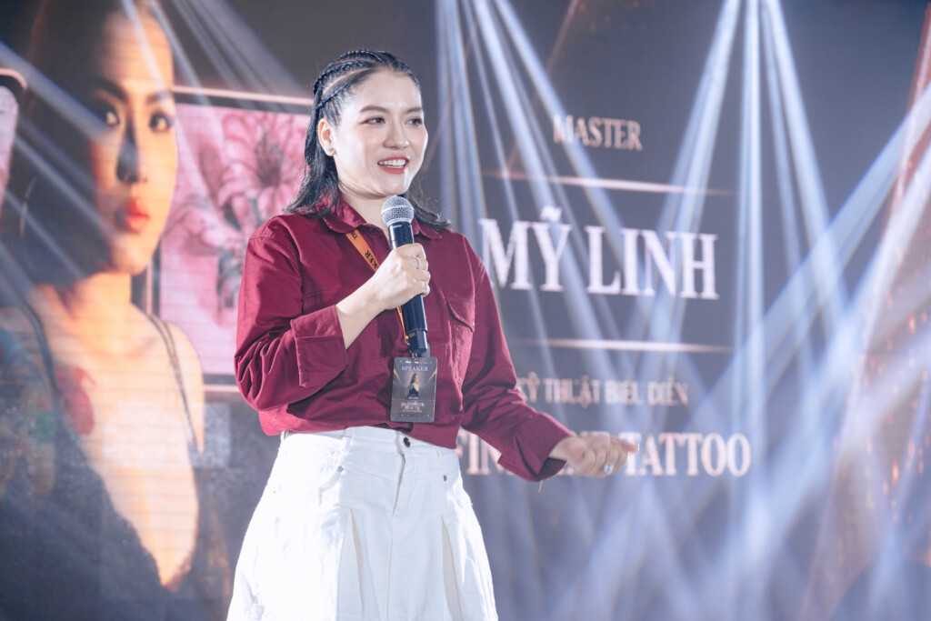 master my linh gay an tuong voi ky thuat fineline tattoo tai the masters beauty of vietnam 2024